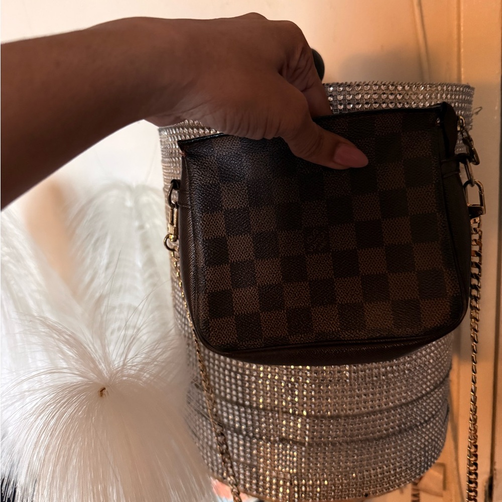 Classic Brown Check Crossbody Bag